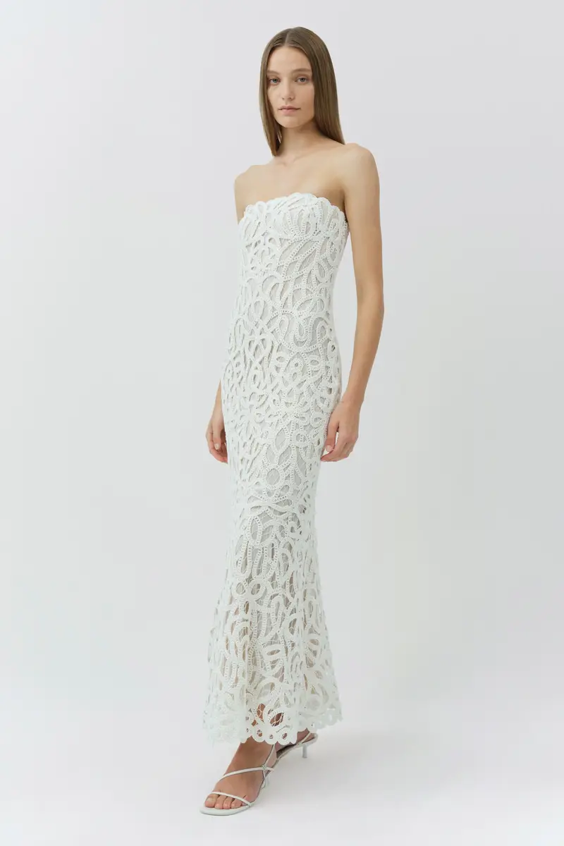 Simkhai Clairis Lace Bustier Midi Dress | Thumbnail 3 Simkhai Clairis Lace Bustier Midi Dress | Thumbnail 3