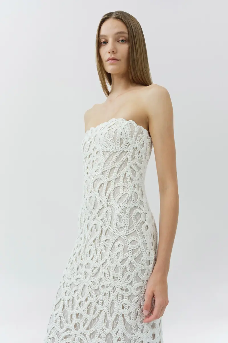Simkhai Clairis Lace Bustier Midi Dress | Thumbnail 4 Simkhai Clairis Lace Bustier Midi Dress | Thumbnail 4