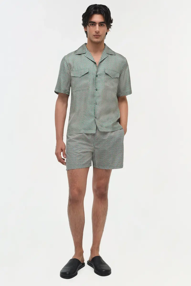 Simkhai Clarke Silk Foulard Camp Shirt | Thumbnail 2