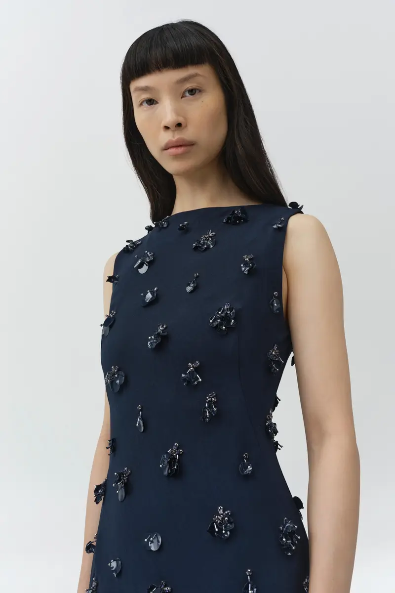 Simkhai Claudia Embellished Crepe Midi Dress | Thumbnail 3