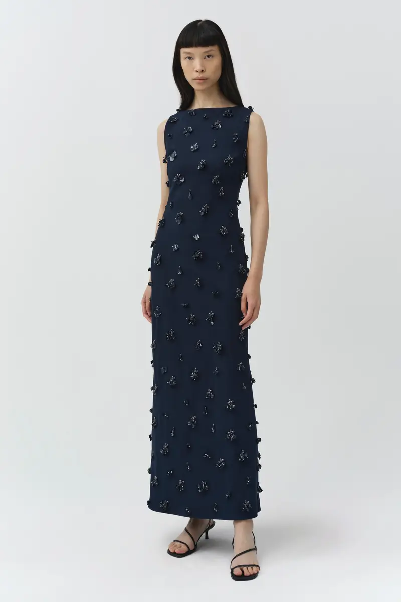 Simkhai Claudia Embellished Crepe Midi Dress | Thumbnail 4