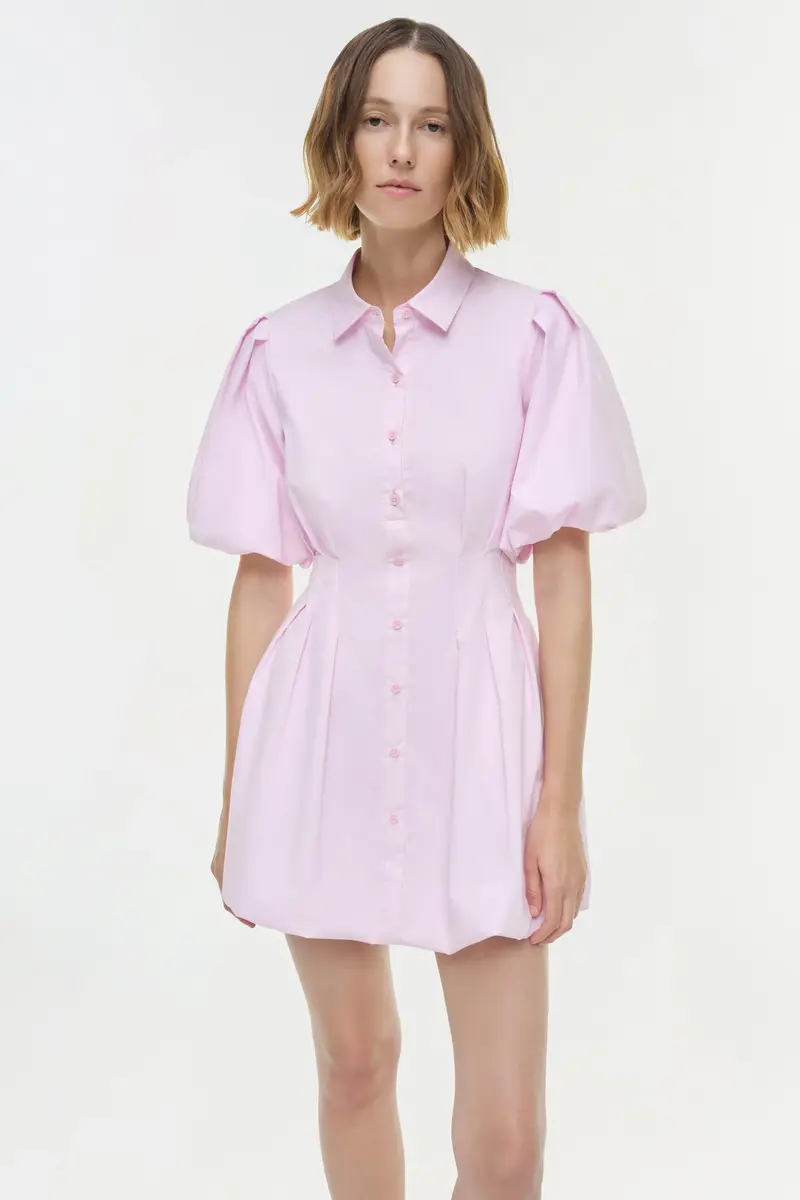 Simkhai Cleo Balloon Pintuck Mini Dress | Thumbnail 3 Simkhai Cleo Balloon Pintuck Mini Dress | Thumbnail 3