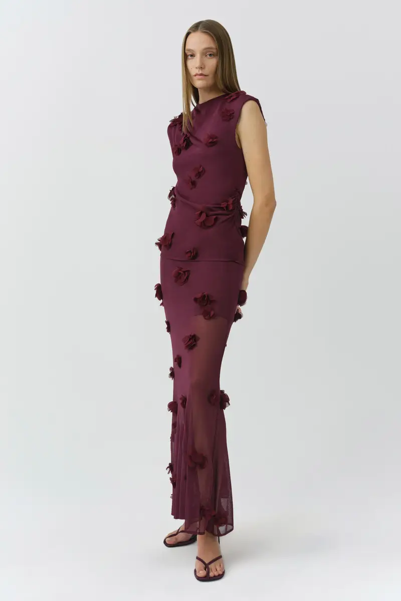 Simkhai Cora Floral Applique Midi Skirt | Thumbnail 3 Simkhai Cora Floral Applique Midi Skirt | Thumbnail 3