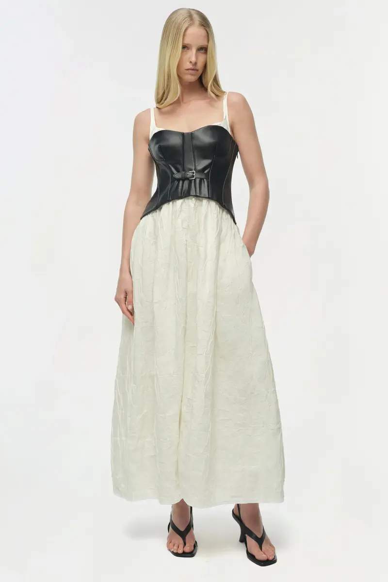 Simkhai Cortland Belted Bustier Midi Dress | Thumbnail 3