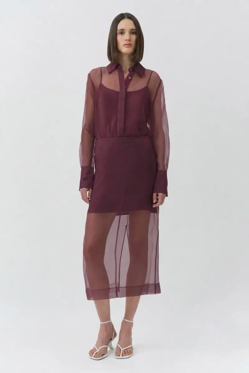 Simkhai Dana Organza Midi Skirt | Thumbnail 2 Simkhai Dana Organza Midi Skirt | Thumbnail 2