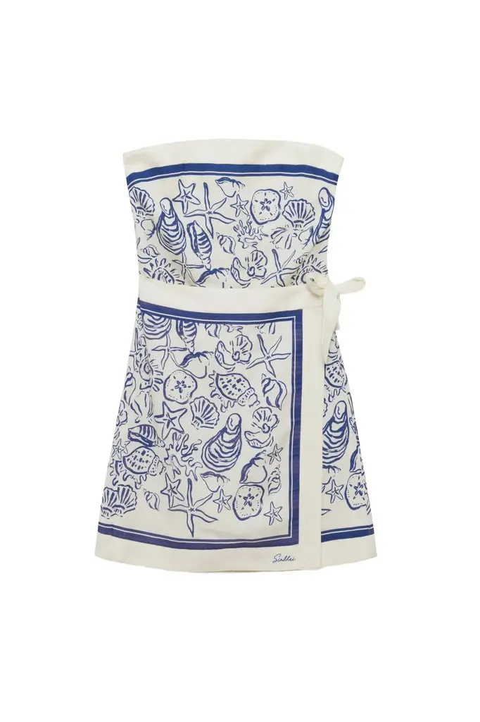 Simkhai Darbie Linen Bustier Mini Dress