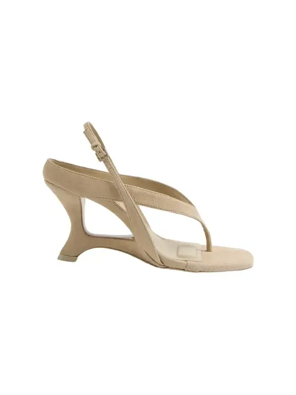 Darya Suede Wedge Thong Sandal