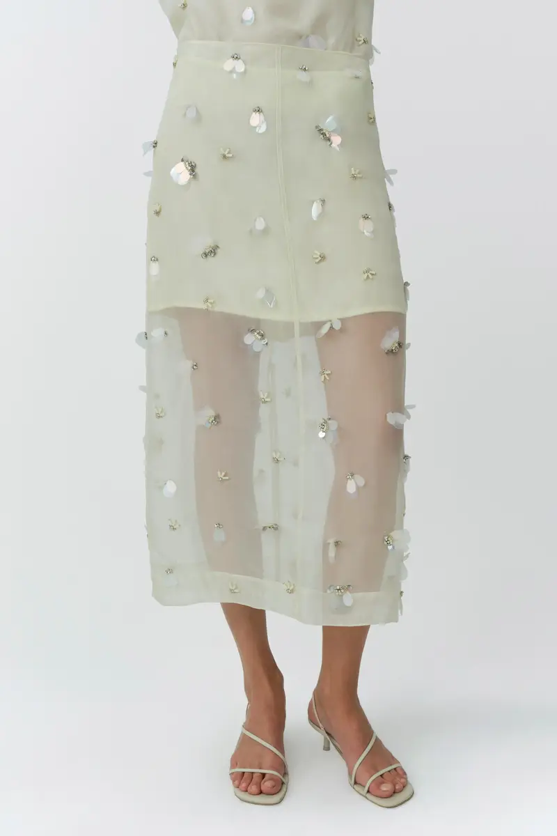 Simkhai Delilah Embellished Organza Midi Skirt | Thumbnail 3 Simkhai Delilah Embellished Organza Midi Skirt | Thumbnail 3