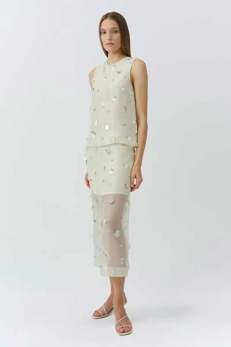 Simkhai Delilah Embellished Organza Midi Skirt | Thumbnail 4 Simkhai Delilah Embellished Organza Midi Skirt | Thumbnail 4