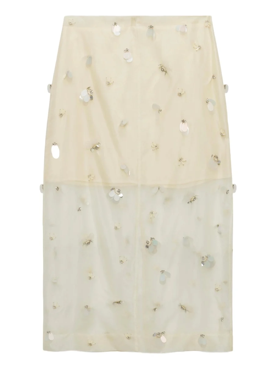 Delilah Embellished Organza Midi Skirt
