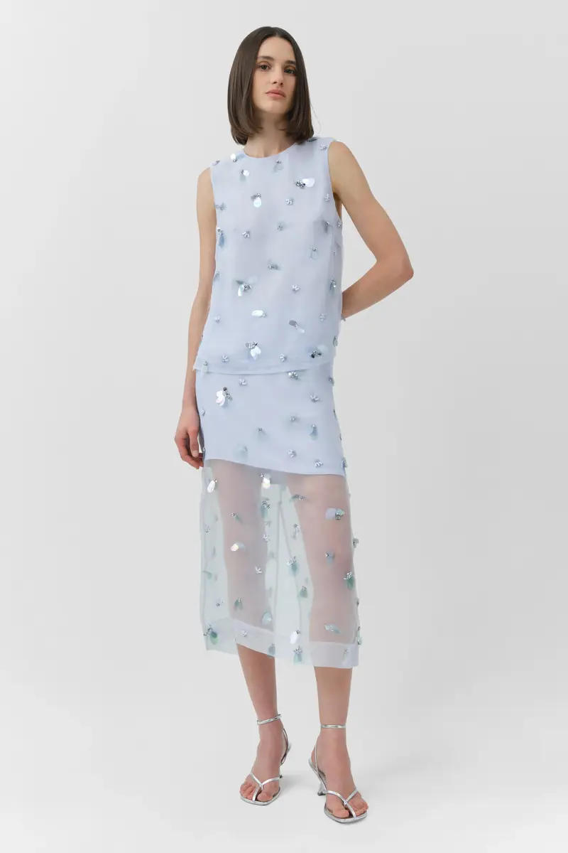 Simkhai Delilah Embellished Organza Midi Skirt | Thumbnail 3 Simkhai Delilah Embellished Organza Midi Skirt | Thumbnail 3