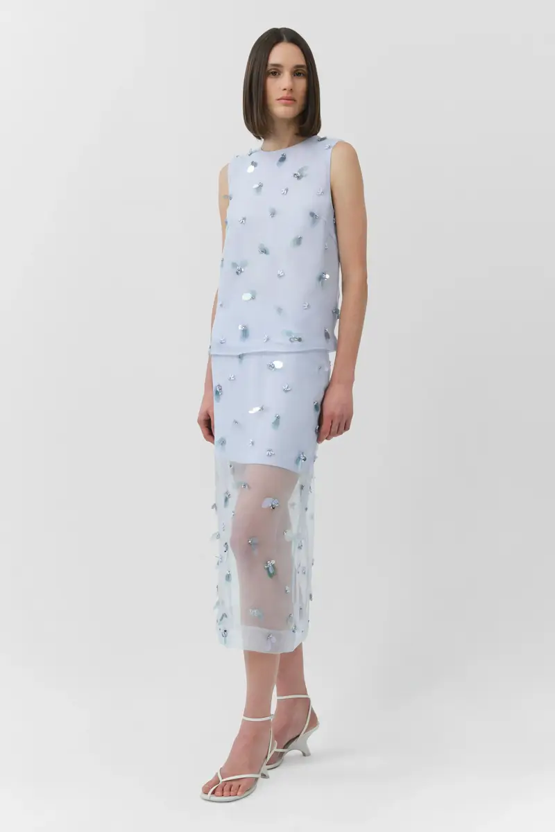 Simkhai Delilah Embellished Organza Midi Skirt | Thumbnail 4 Simkhai Delilah Embellished Organza Midi Skirt | Thumbnail 4