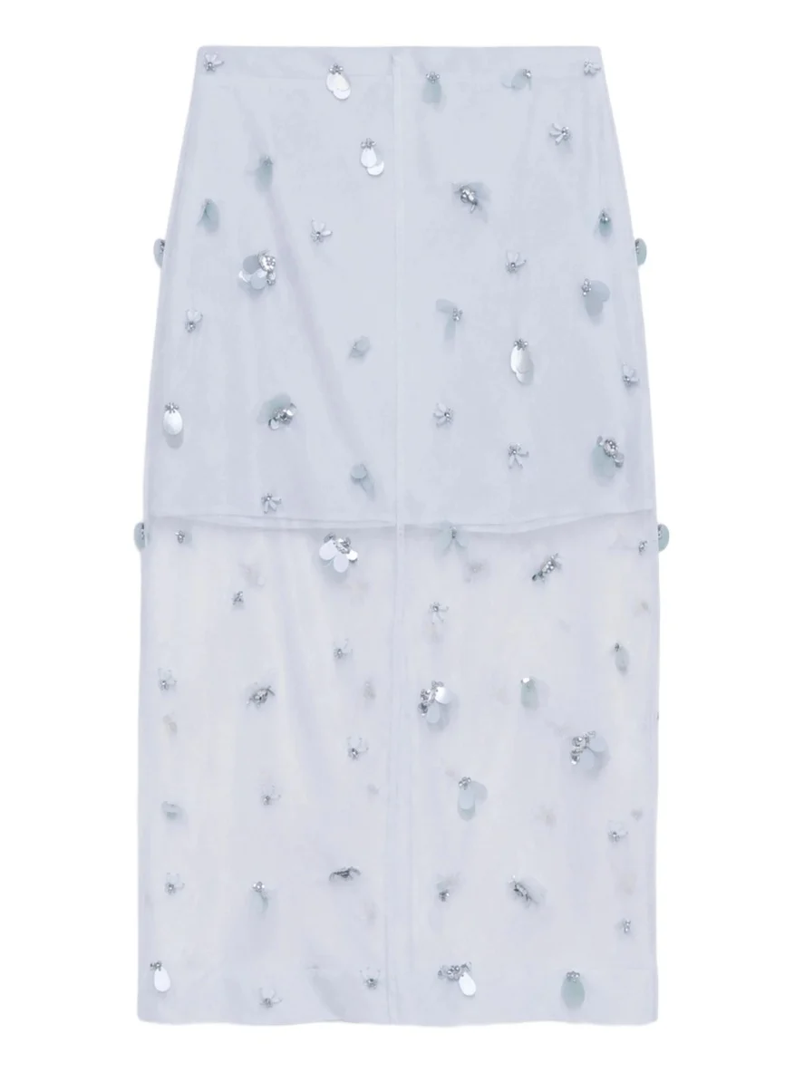 Delilah Embellished Organza Midi Skirt