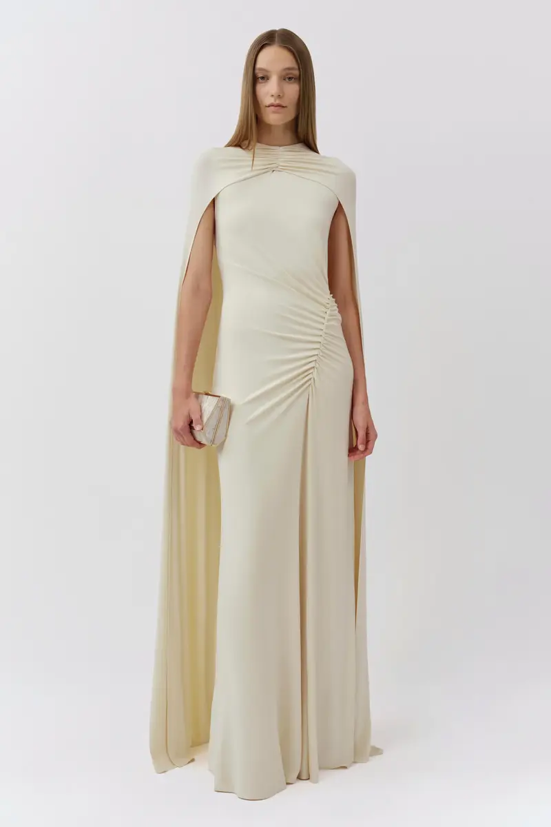 Simkhai Demi Draped Jersey Cape Gown | Thumbnail 3 Simkhai Demi Draped Jersey Cape Gown | Thumbnail 3