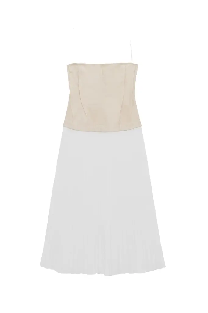 Simkhai Duval Linen Bustier Midi Dress