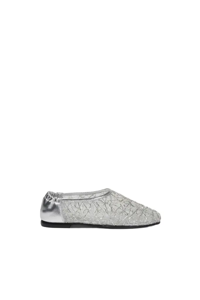Simkhai Eden Metallic Lace Flat