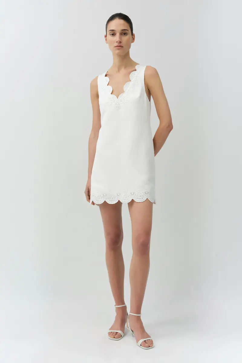 Simkhai Edena Embroidered Linen Mini Dress | Thumbnail 2