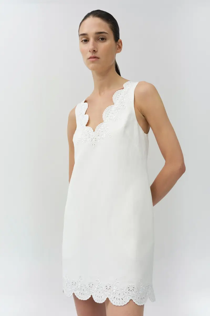 Simkhai Edena Embroidered Linen Mini Dress | Thumbnail 3