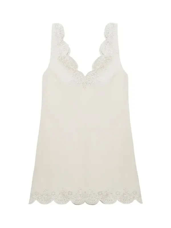 Edena Embroidered Linen Mini Dress