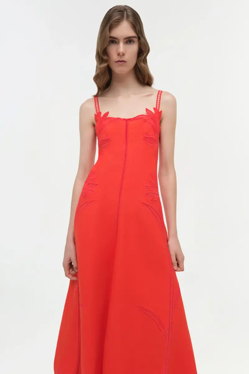 Simkhai Ellery Embroidered Bustier Midi Dress | Thumbnail 3