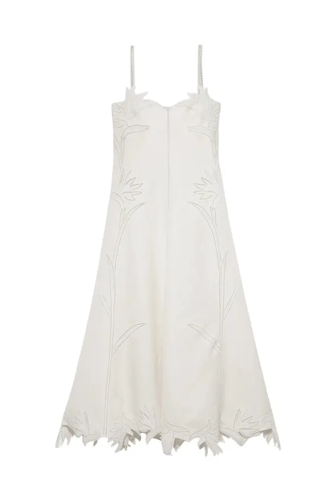 Simkhai Ellery Embroidered Bustier Midi Dress