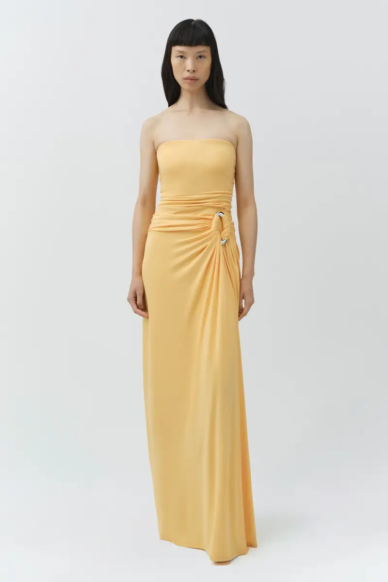 Simkhai Emma Strapless Draped Jersey Bustier Gown | Thumbnail 3 Simkhai Emma Strapless Draped Jersey Bustier Gown | Thumbnail 3