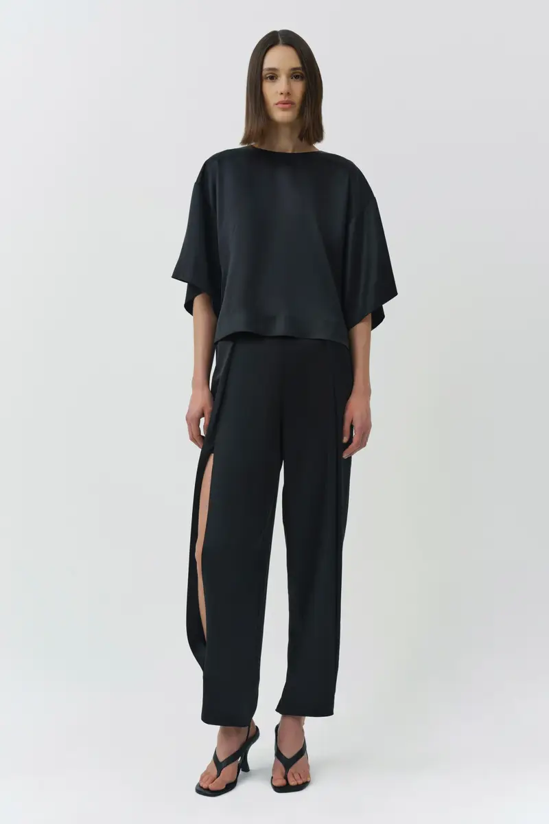Simkhai Faye Satin Side Slit Pant | Thumbnail 2 Simkhai Faye Satin Side Slit Pant | Thumbnail 2