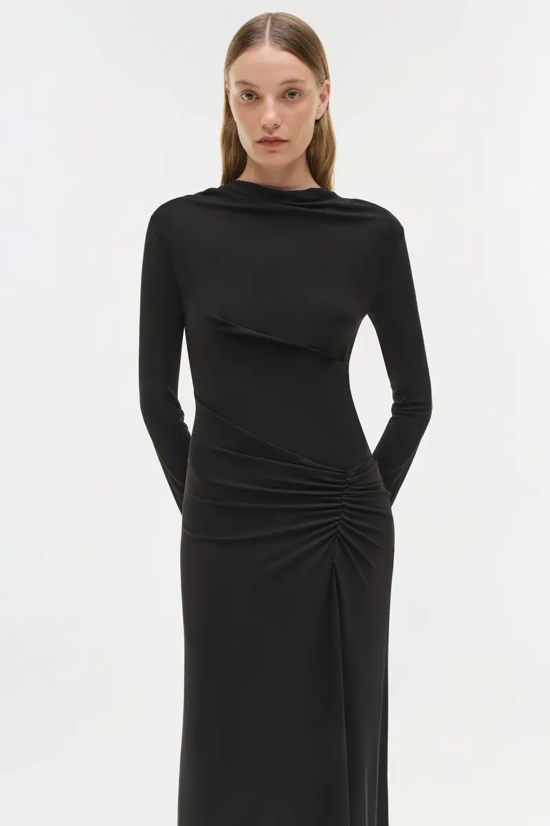 Simkhai Ferrera Draped Jersey Midi Dress | Thumbnail 3 Simkhai Ferrera Draped Jersey Midi Dress | Thumbnail 3