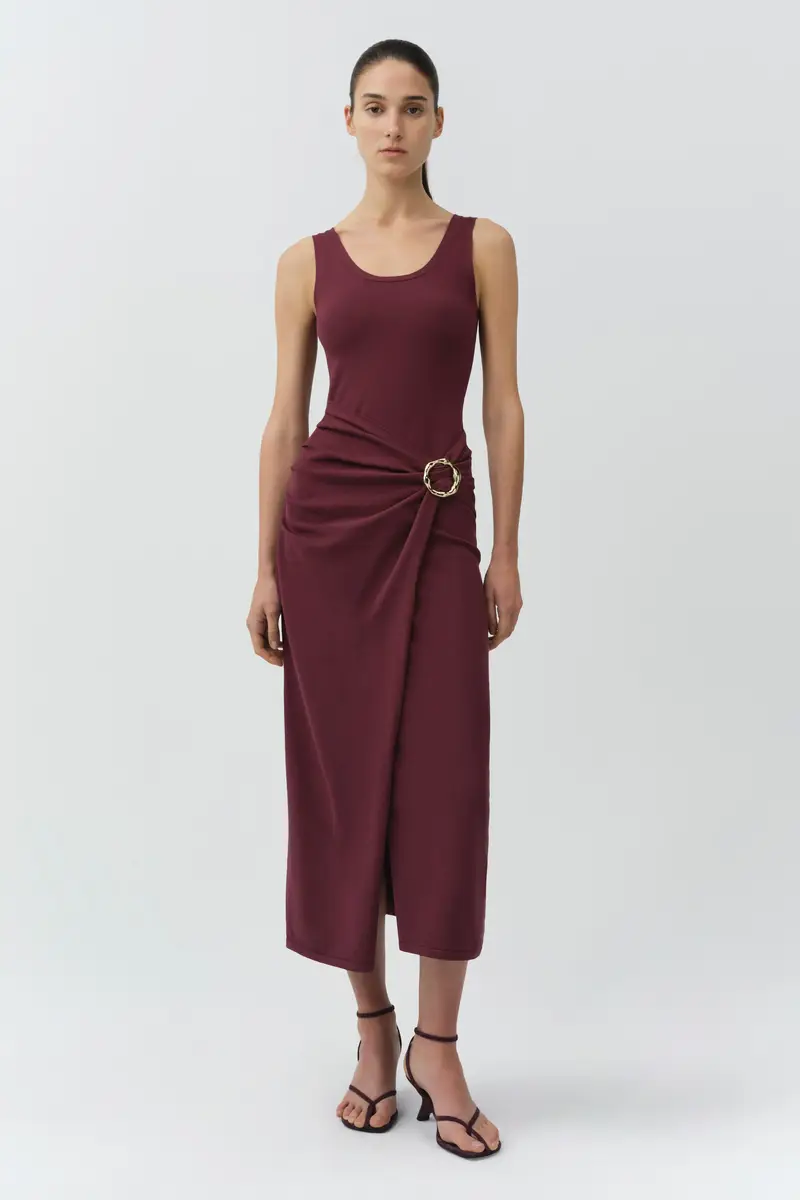 Simkhai Genne Draped Knit Midi Dress | Thumbnail 2 Simkhai Genne Draped Knit Midi Dress | Thumbnail 2