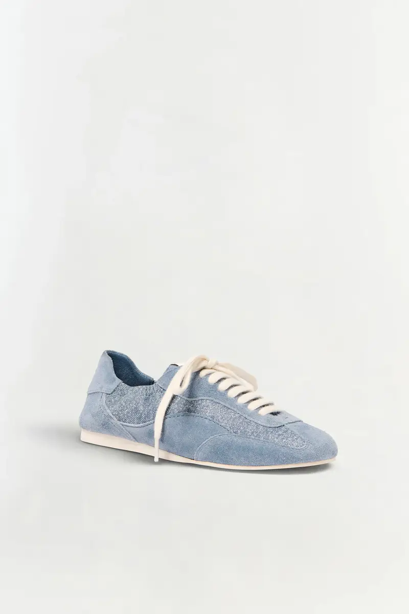 Simkhai Georgie Denim Leather Combo Sneaker | Thumbnail 3