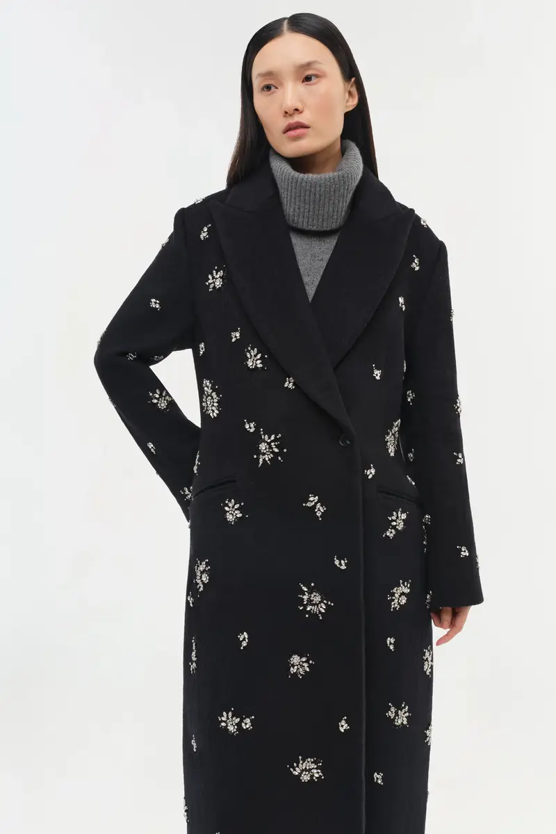 Simkhai Gianni Embellished Wool Coat | Thumbnail 3