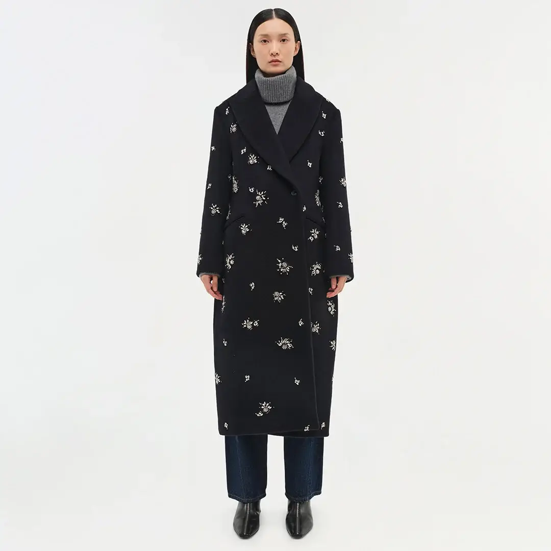 Simkhai Gianni Embellished Wool Coat | Thumbnail 8