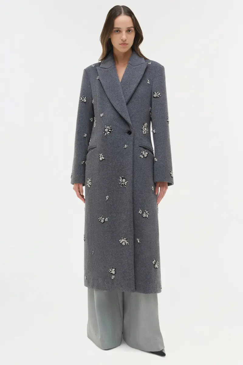 Simkhai Gianni Embellished Wool Coat | Thumbnail 3