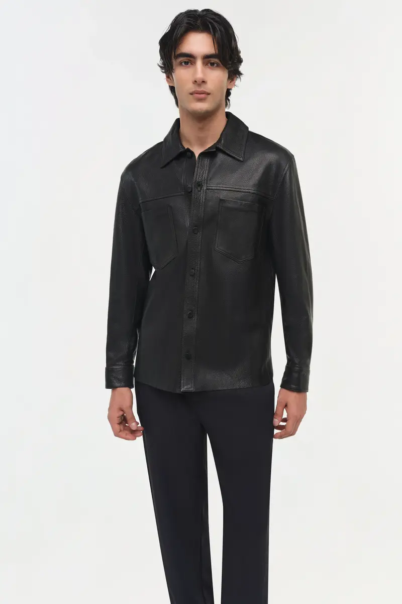 Simkhai Gibson Leather Shirt Jacket | Thumbnail 4