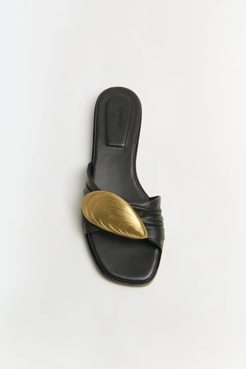 Simkhai Gigi Oyster Leather Flat Slide | Thumbnail 2