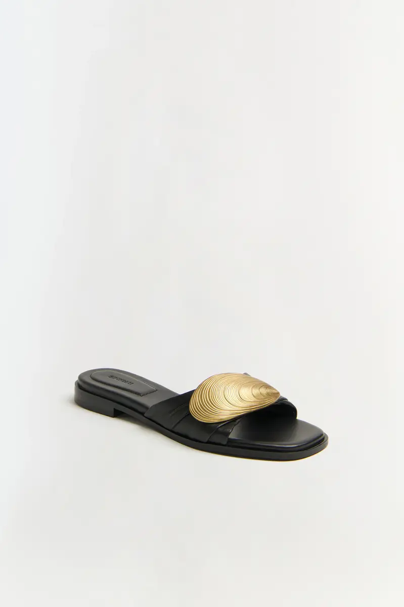 Simkhai Gigi Oyster Leather Flat Slide | Thumbnail 3