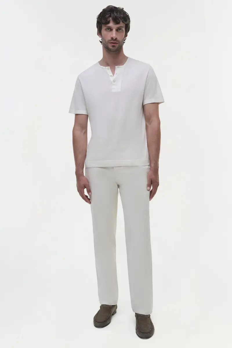 Simkhai Hayes Silk Linen Henley | Thumbnail 2 Simkhai Hayes Silk Linen Henley | Thumbnail 2