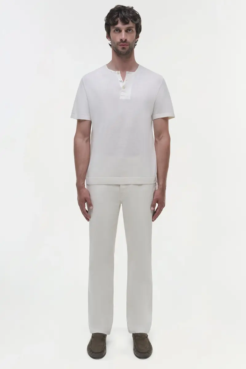 Simkhai Hayes Silk Linen Henley | Thumbnail 6 Simkhai Hayes Silk Linen Henley | Thumbnail 6