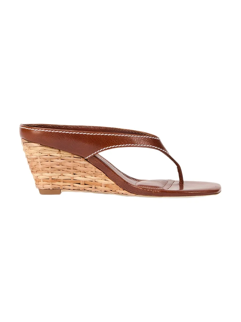 Simkhai Hazel Leather Thong Wedge