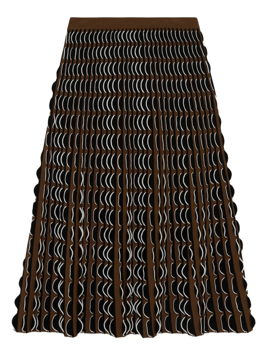 Ike Scalloped Compact Knit Midi Skirt Ike Scalloped Compact Knit Midi Skirt