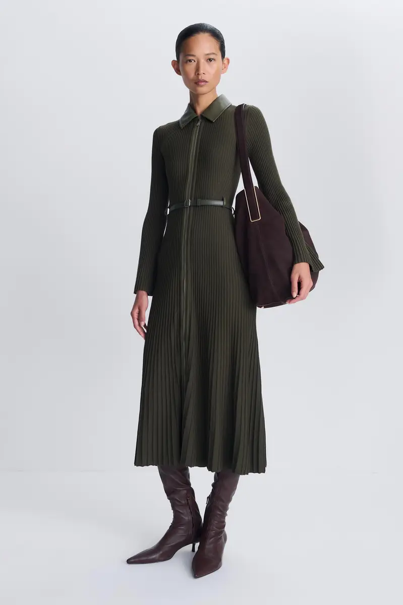 Simkhai Ismelle Collared Knit Midi Dress | Thumbnail 2 Simkhai Ismelle Collared Knit Midi Dress | Thumbnail 2