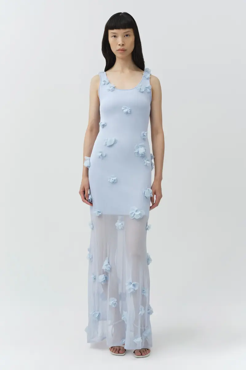Simkhai Ivi Floral Applique Midi Dress | Thumbnail 3 Simkhai Ivi Floral Applique Midi Dress | Thumbnail 3