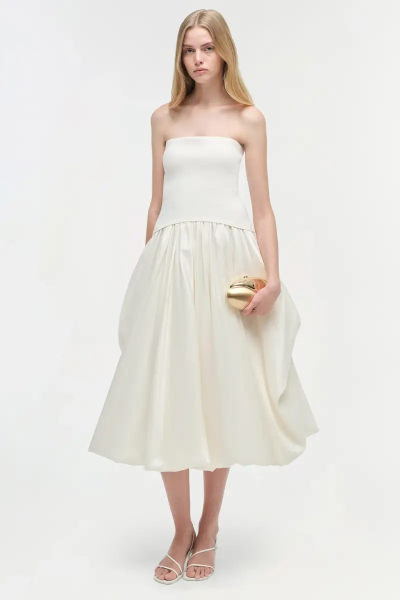 Simkhai Izzy Strapless Taffeta Midi Dress | Thumbnail 2