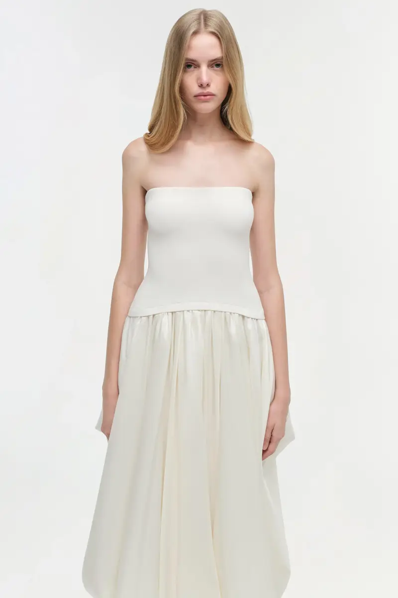 Simkhai Izzy Strapless Taffeta Midi Dress | Thumbnail 3
