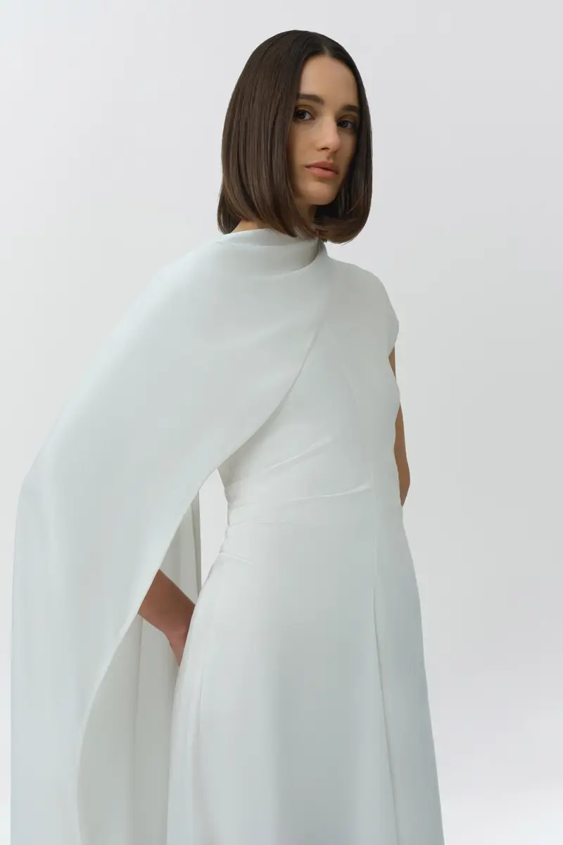 Simkhai Jacka Satin Cape Midi Dress | Thumbnail 3 Simkhai Jacka Satin Cape Midi Dress | Thumbnail 3