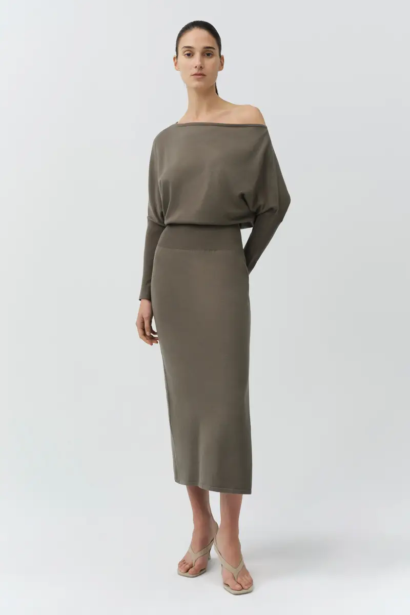 Simkhai Janese Off Shoulder Knit Midi Dress | Thumbnail 2