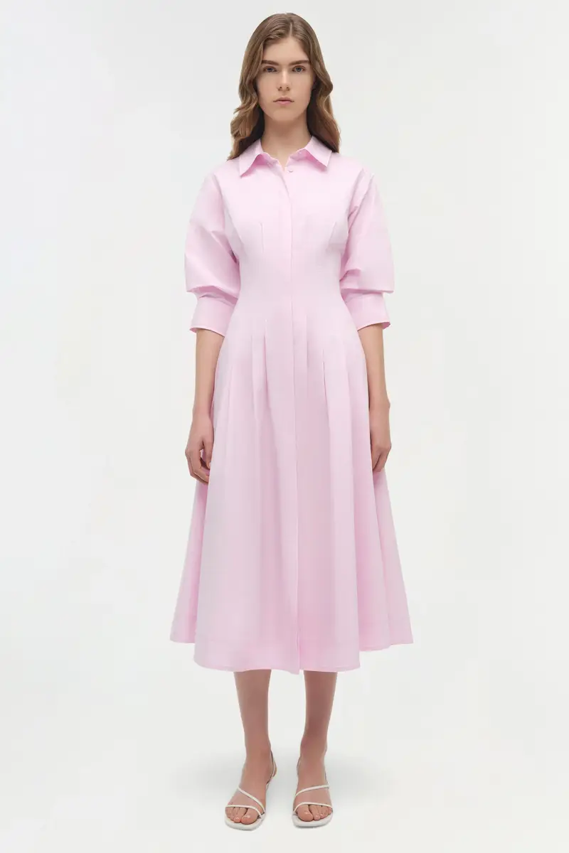 Simkhai Jazz Cotton Pintuck Midi Dress | Thumbnail 6