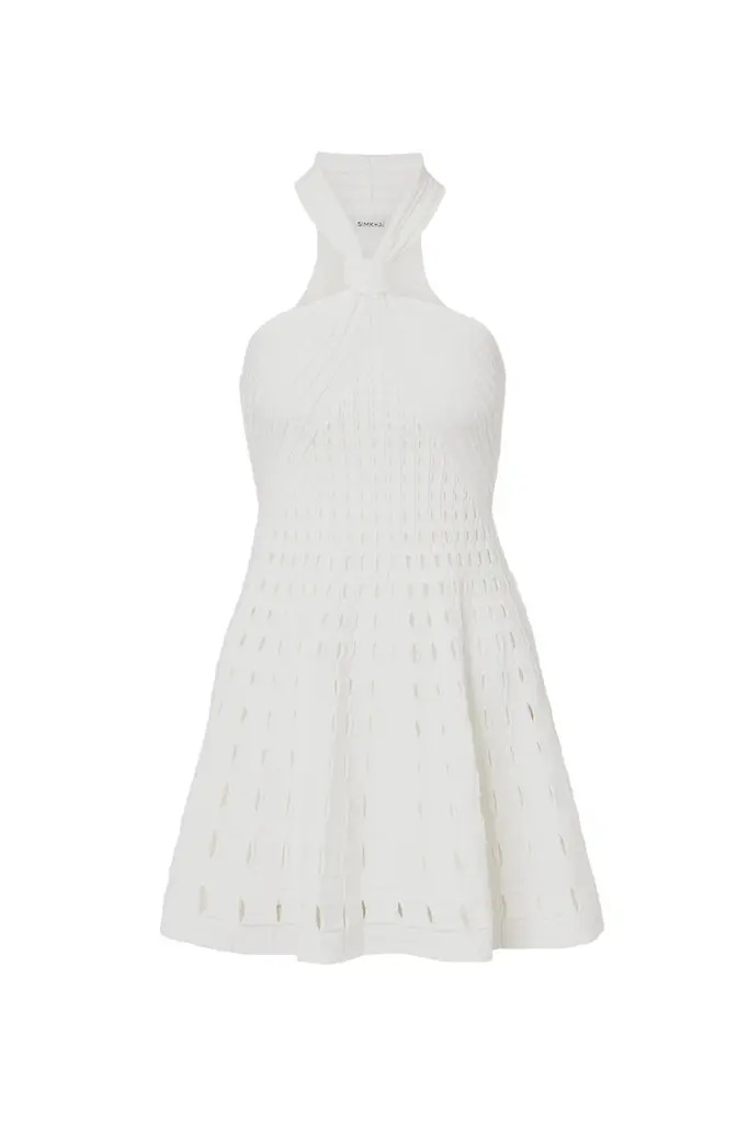 Simkhai Jenna Eyelet Knit Mini Dress