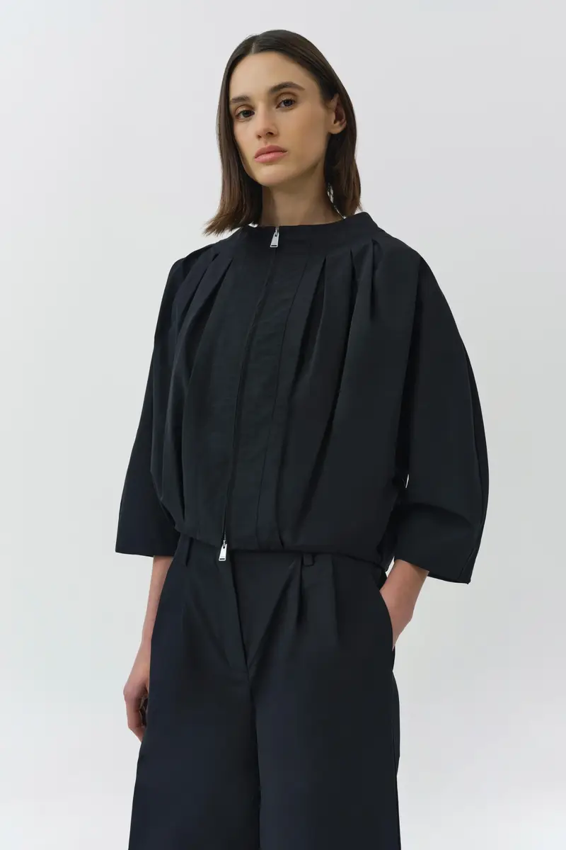 Simkhai Jess Pleated Cotton Faille Jacket | Thumbnail 3 Simkhai Jess Pleated Cotton Faille Jacket | Thumbnail 3