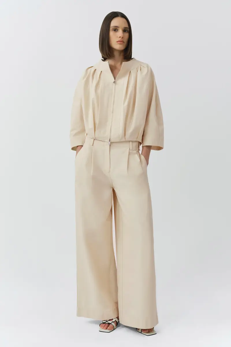 Simkhai Jess Pleated Cotton Faille Jacket | Thumbnail 2 Simkhai Jess Pleated Cotton Faille Jacket | Thumbnail 2